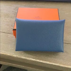 Hermès Calvi Card Holder. 4.1 in. x 2.8 in.